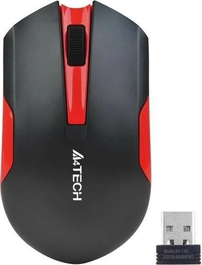 Maus pa kabllo A4 Tech V-Track G3-200N-1, USB, i zi dhe i kuq