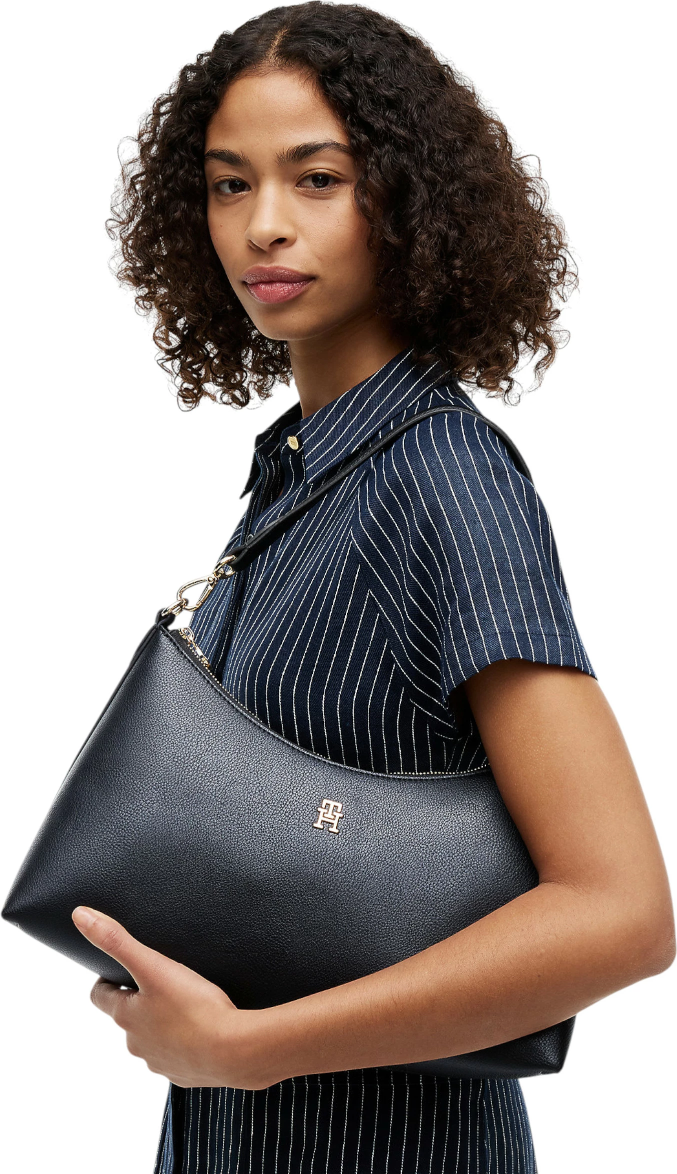 Çantë krahu për femra Tommy Hilfiger TH Icon AW0AW18720, e zezë