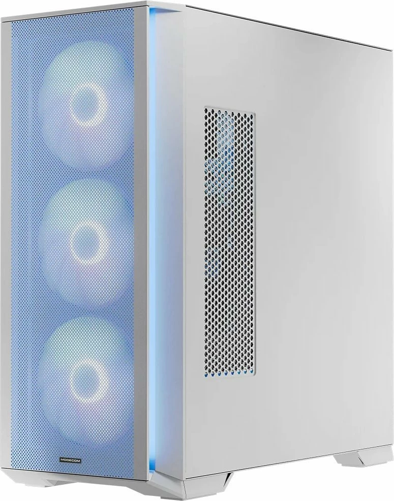 Kasë Modecom Horizon Flow ARGB AT-HORIZON-MG-ARGB-20-000000-0002 Midi Tower ATX/e-ATX, x4 ARGB fan, USB-C, e bardhë