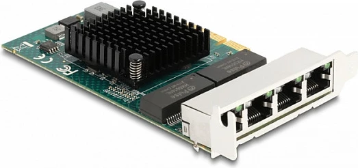 Kartelë rrjeti DeLOCK PCIe 2.0 x4, 4x RJ-45 Gigabit LAN, Grey