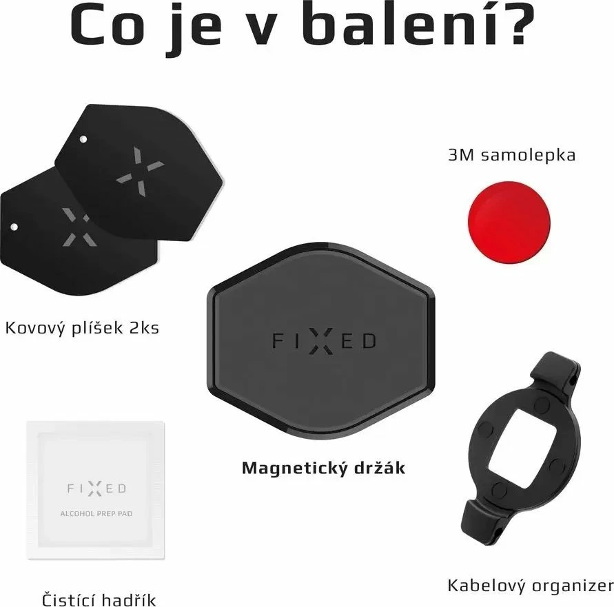 Mbajtës magnetik për celular Fixed Icon Flex FIXIC-FLEX-BK, i zi, set