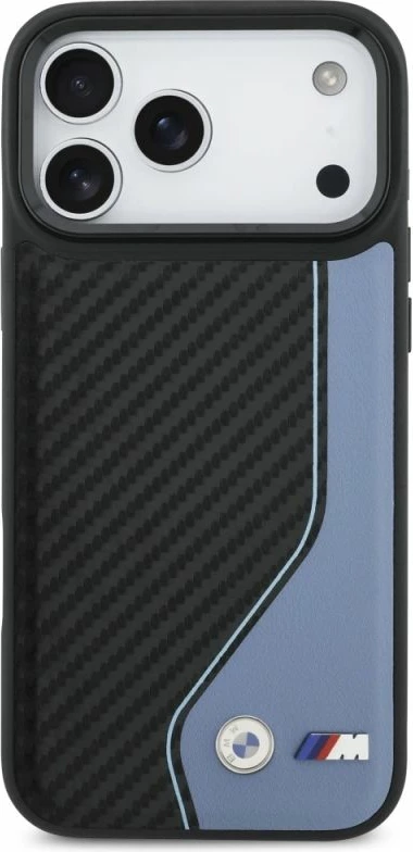Kapak telefoni BMW M Carbon Logo MagSafe për iPhone 17 Pro Max, kaltër