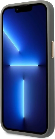 Mbështjellës Guess Peony Logo Plate për iPhone 13 Pro Max 6.7", MagSafe, Gri