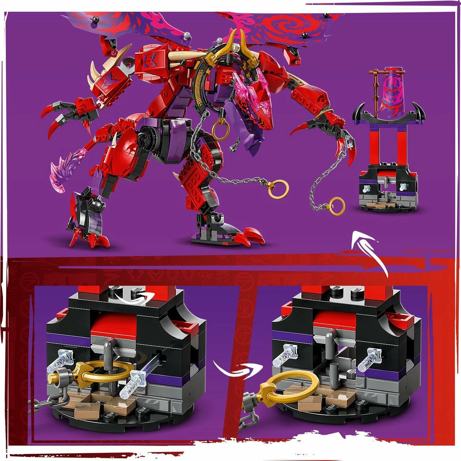 Set LEGO NINJAGO Chaos Dragon Fangthunder 71832, 668 copë