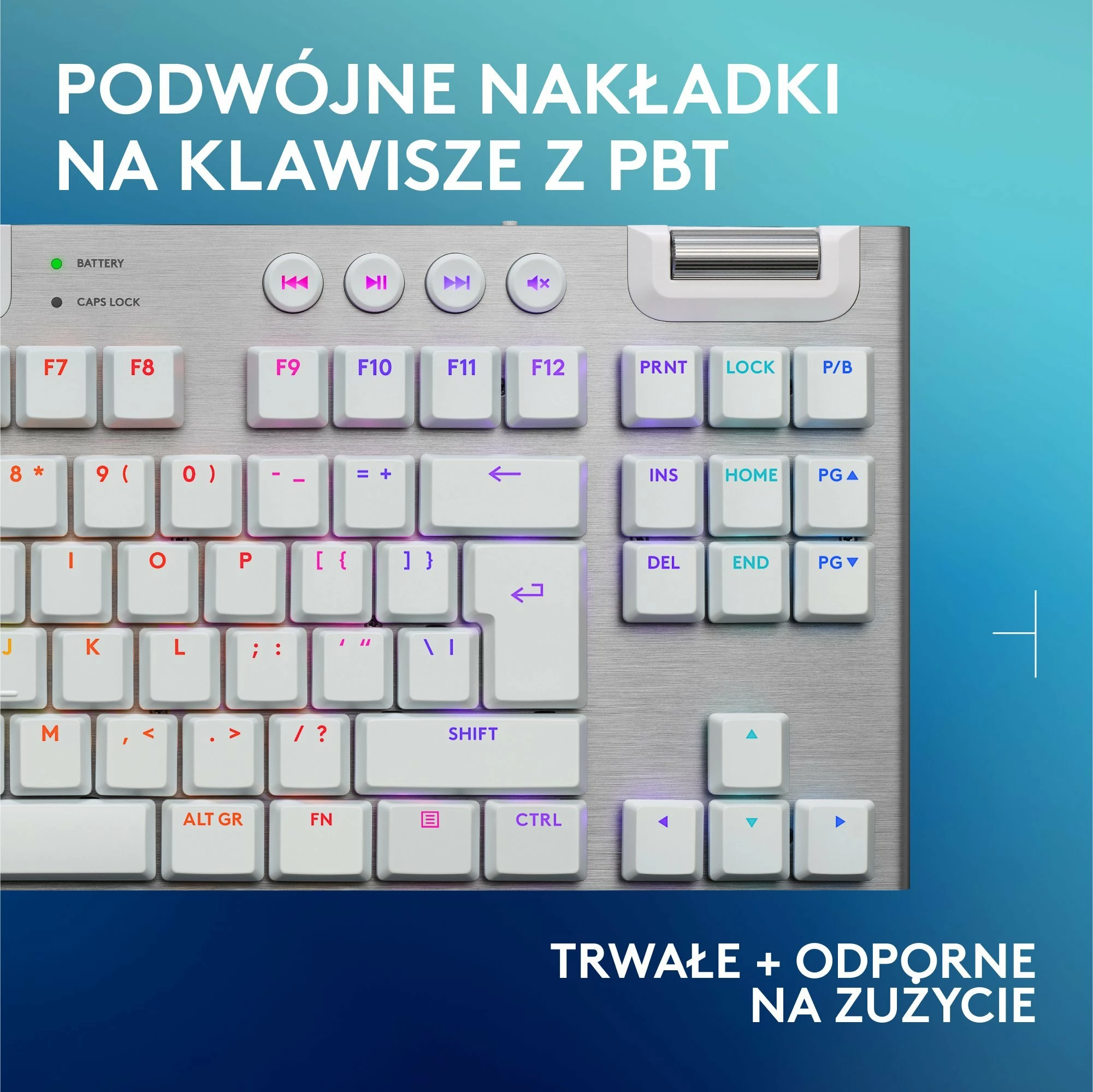 Tastierë gaming mekanike Logitech G915 X Lightspeed TKL GL Tactile (920-012737), RGB, wireless/USB/Bluetooth, US INTL, e bardhë