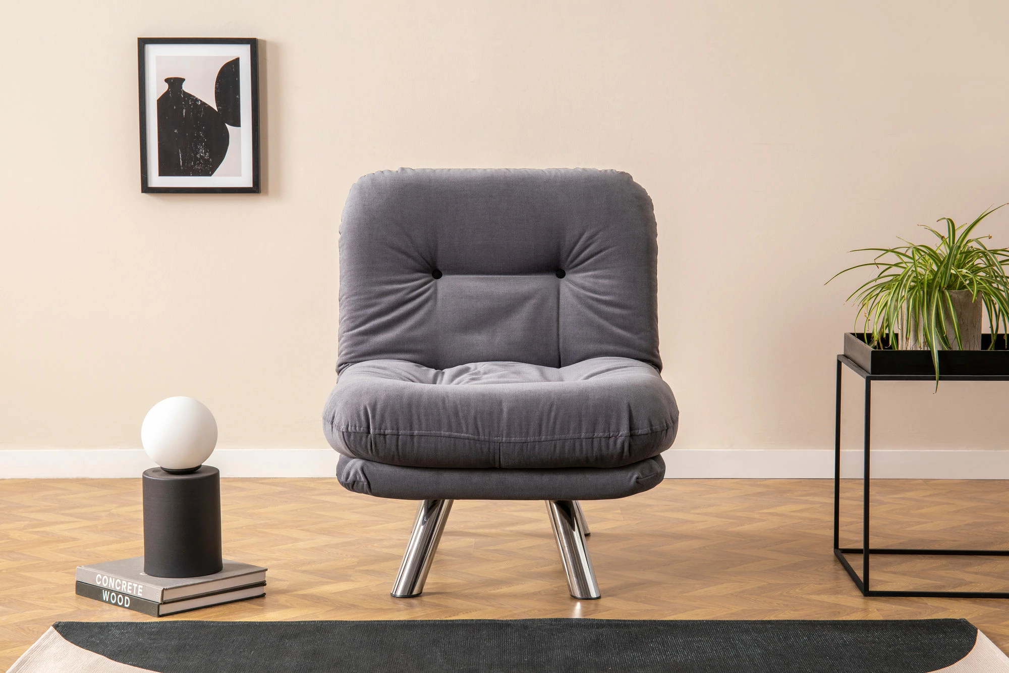Krevat-karrige një vendëshe, Atelier del Sofa, Misa Small Solo, ngjyrë gri