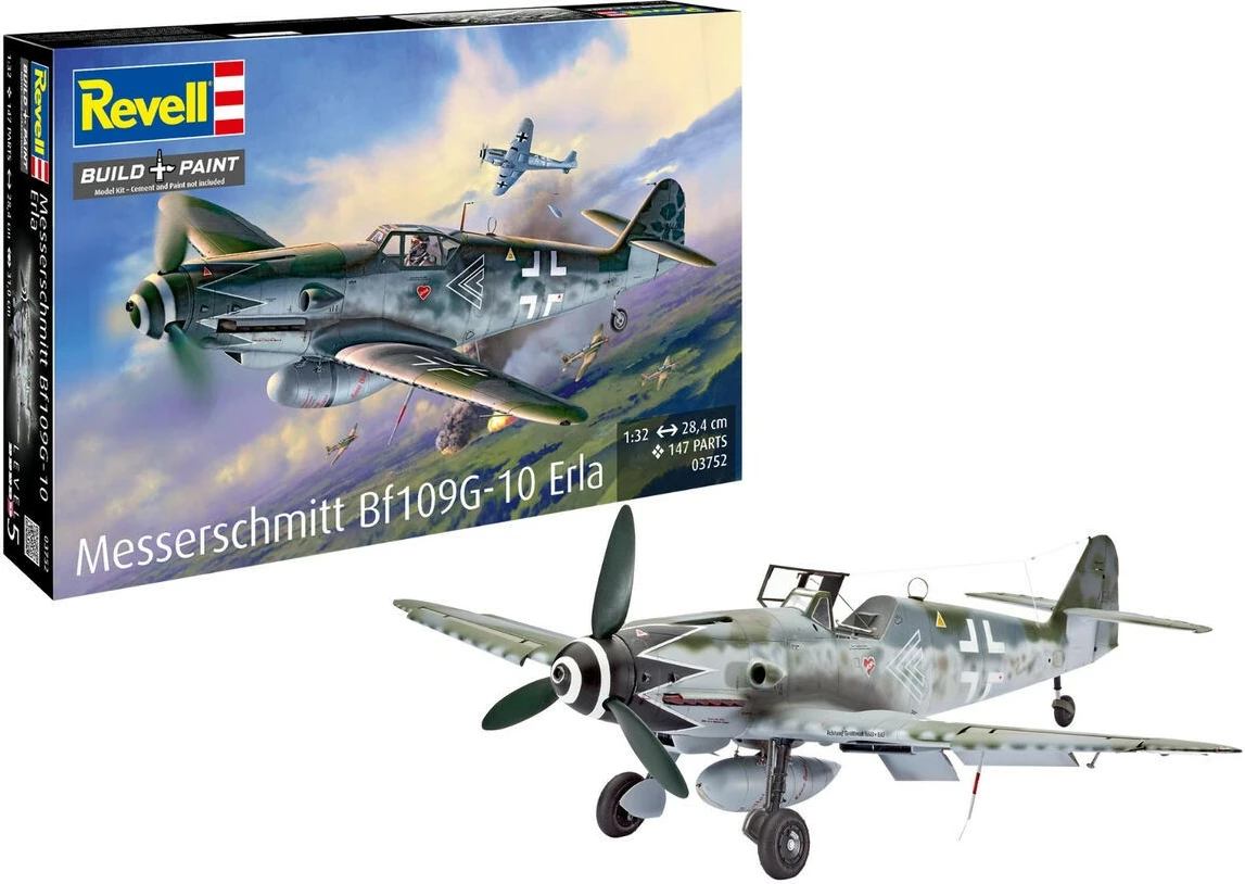 Model plastik aeroplan Revell Messerschmitt Bf109G-10 Erla REV-03752, shkallë 1:32, 147 copë