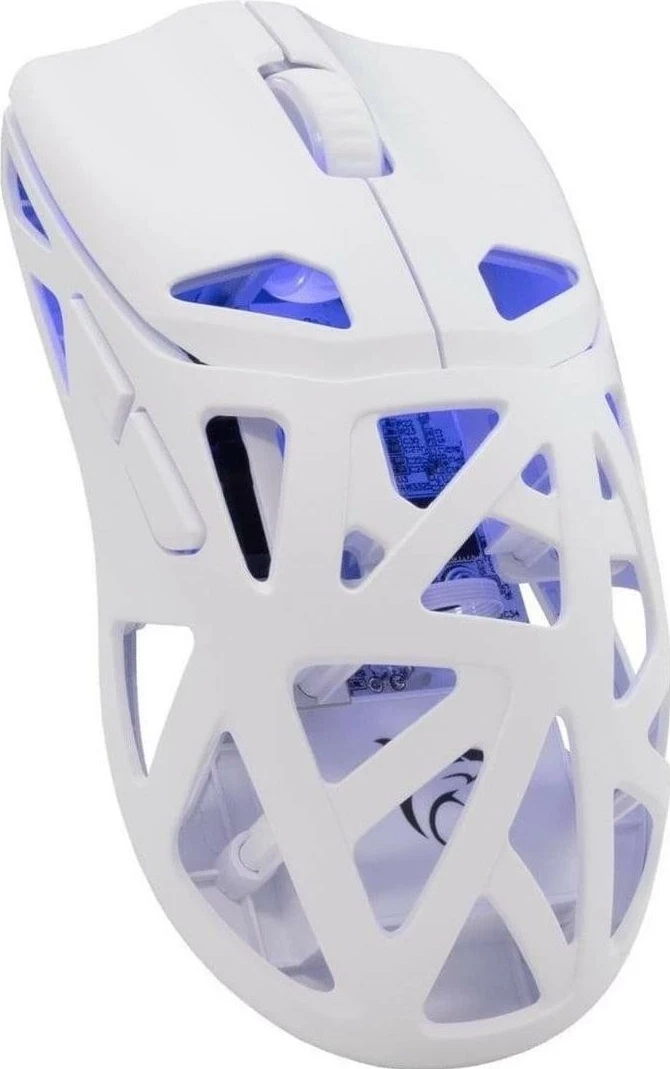 Maus gaming White Shark Dagonet, wireless/USB-C, 24000 DPI, RGB, i bardhë