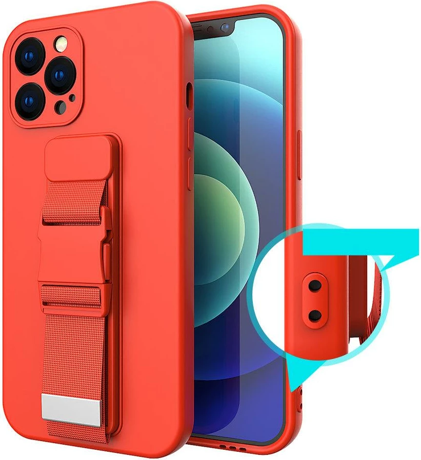 Mbështjellës Hurtel Rope case me litar për qafë, për Xiaomi Redmi 10X 4G / Redmi Note 9, i zi