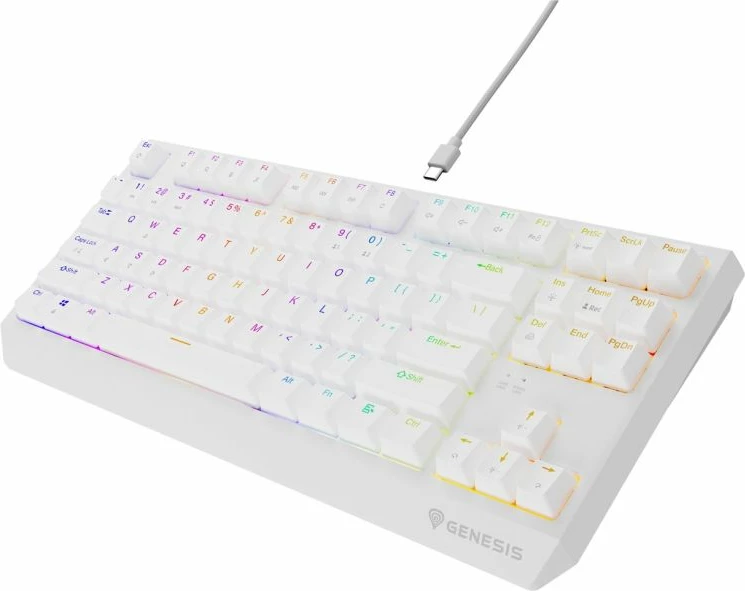 Tastierë mekanike gaming Genesis Thor 230 TKL, e bardhë