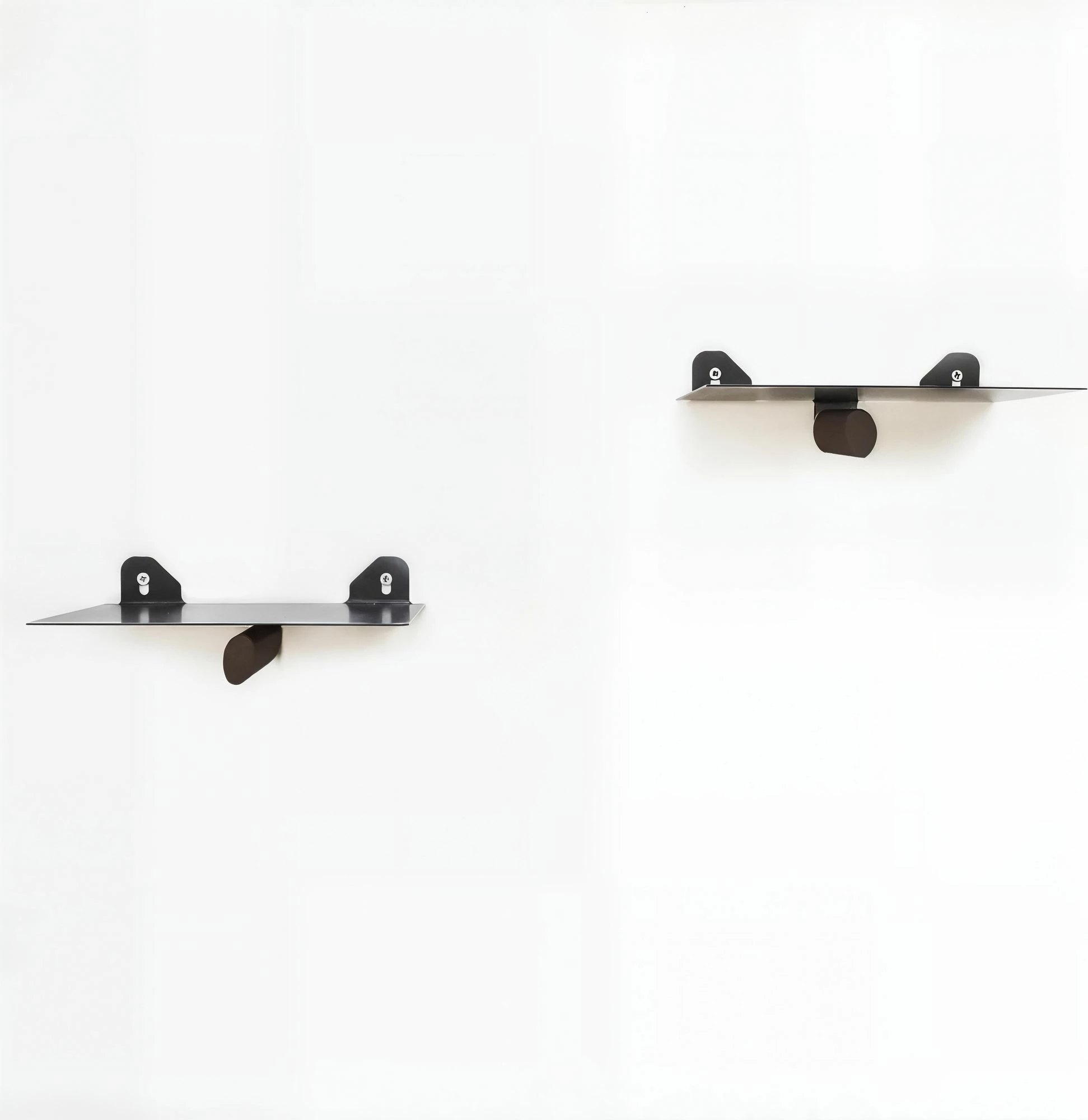 Raft dekorativ metalik për mur, ngjyrë kafe dhe e zezë, Hanah Home, Wr042, 2 copë