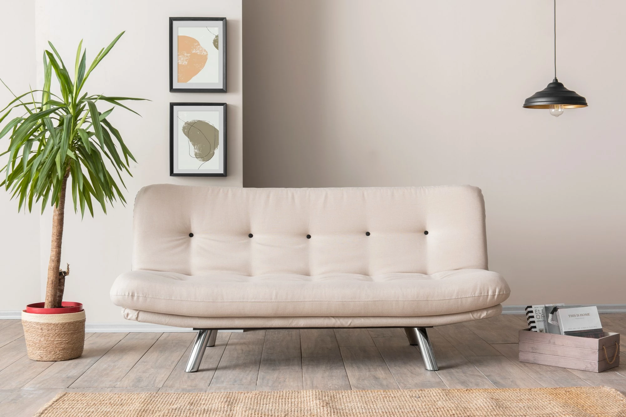 Krevat-sofë 3 vende, Atelier del Sofa, Misa Small Sofabed v3, krem