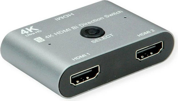 Switch HDMI VALUE 14.99.3588, 4K 60Hz, bi-direksional, 3 porta, zi/argjend