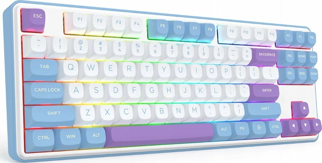 Tastierë gaming Redragon K707WBP-RGB-PRO StarBlade 80% TKL, RGB, tri-mode (USB/Bluetooth/2.4GHz), Mint Mambo switch, e bardhë