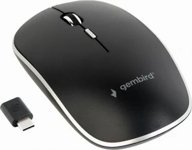 Maus wireless Gembird MUSW-4BSC-01 1600 DPI me receiver USB-C, 4 butona, i zi