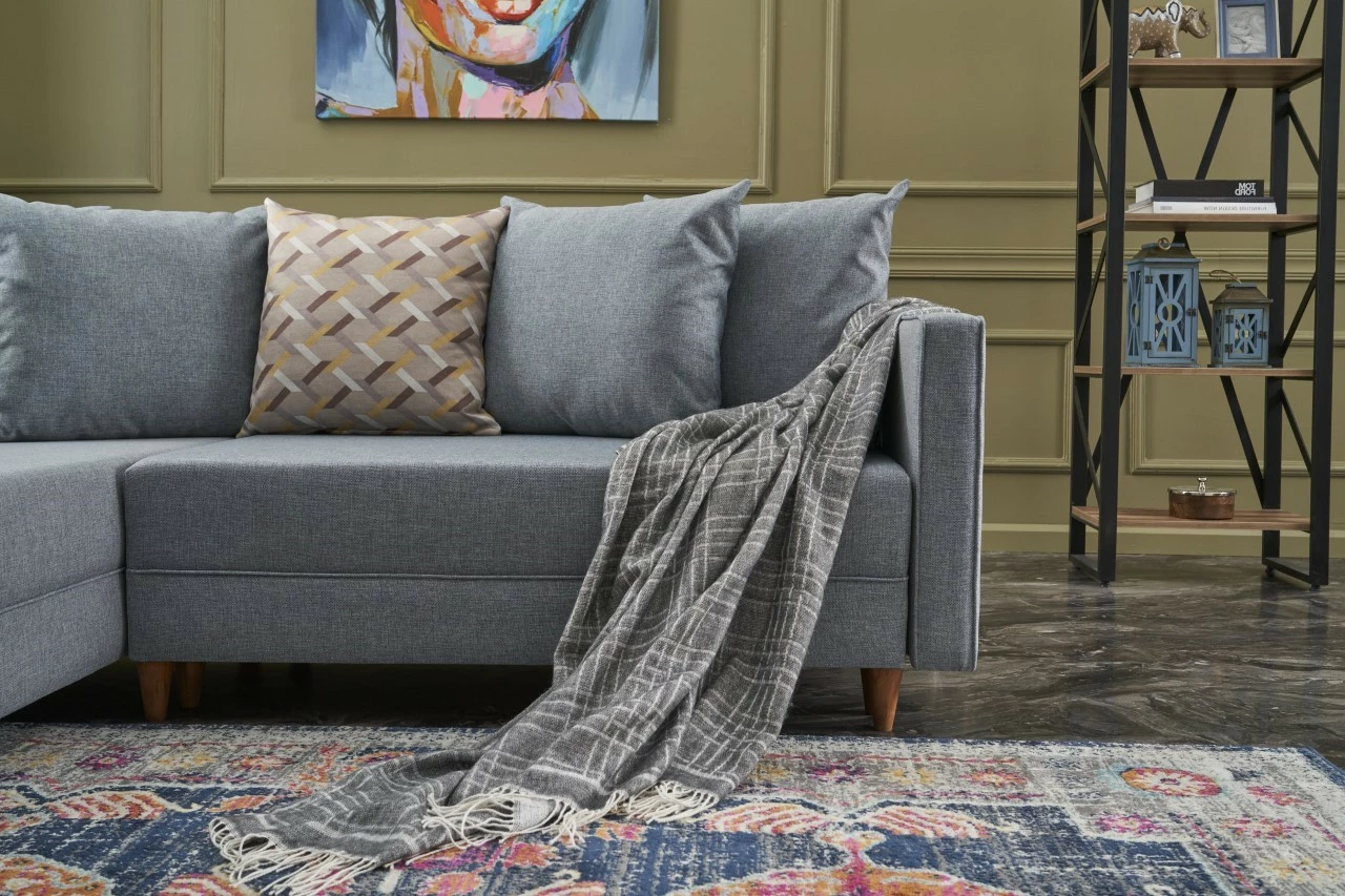 Kënd-sofë krevati Atelier del Sofa, Aydam, kënd majtas, ngjyrë kaltër