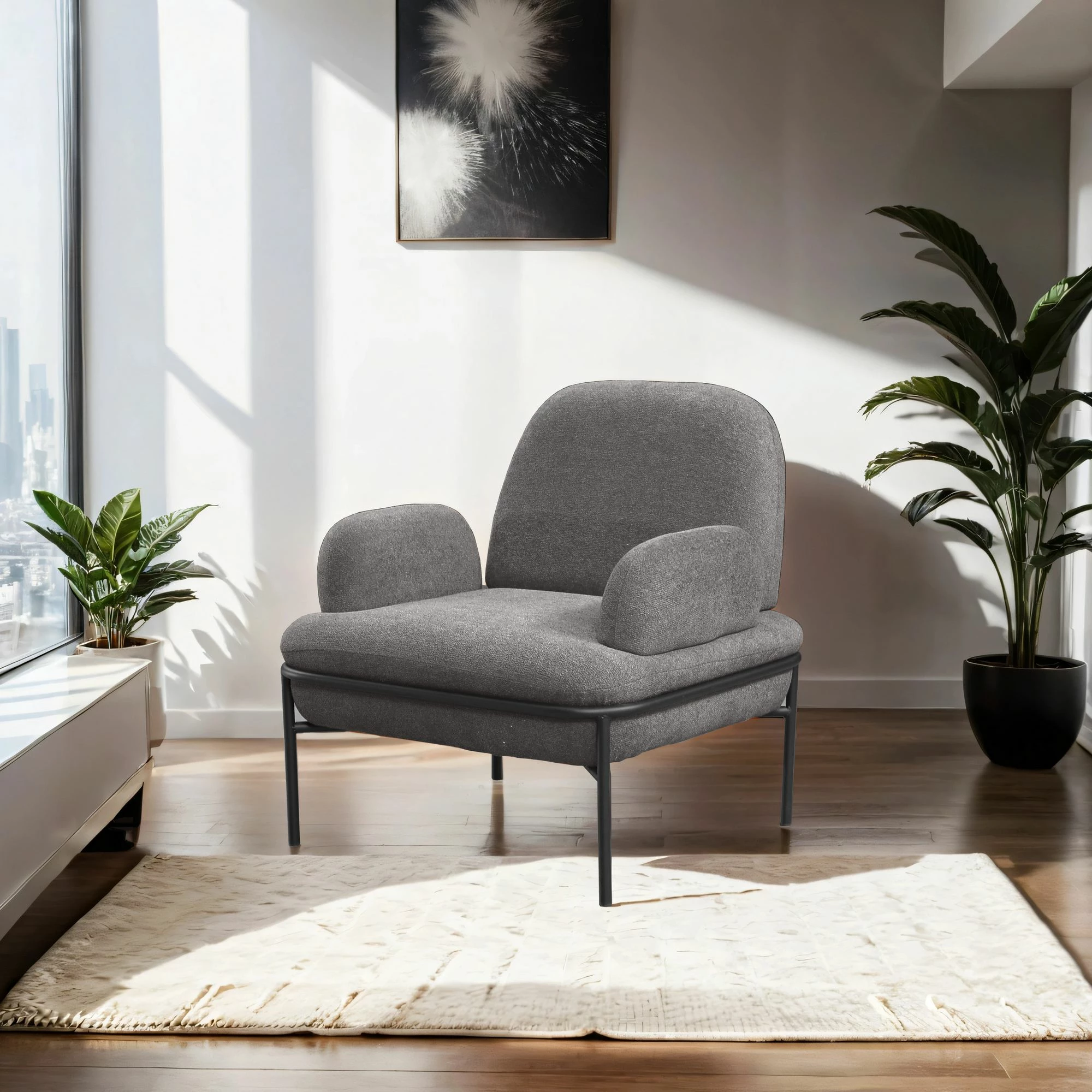 Karrige wing Aster, Atelier del Sofa, ngjyrë gri