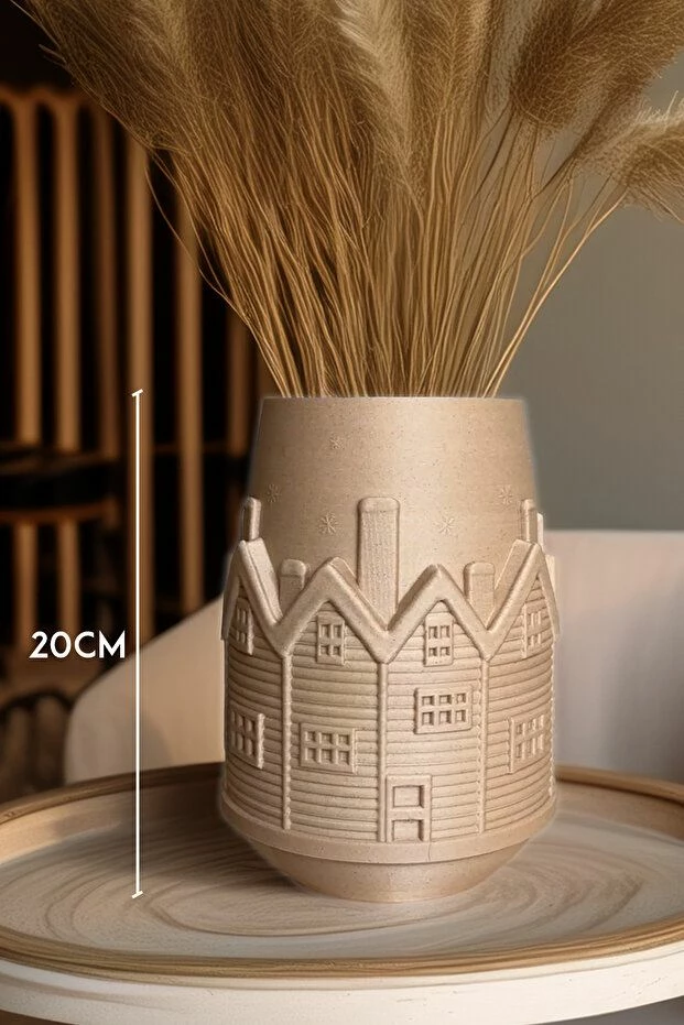 Vazo Evila Originals, Winter House, ngjyrë bezhë, 20cm