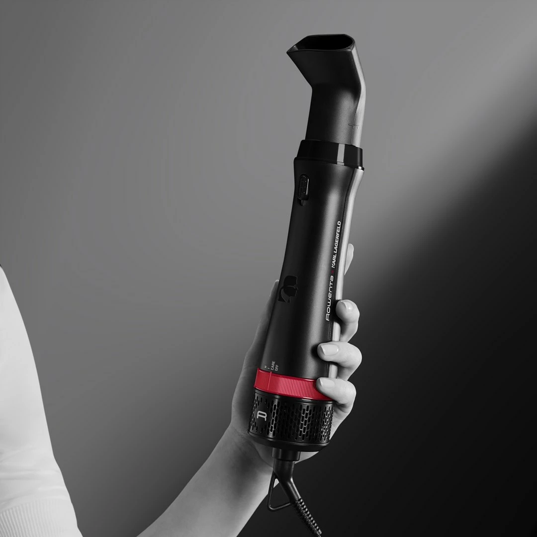 Furçë me ajër të nxehtë Rowenta CF634L, 800 W, 5 aksesorë, e zezë/kuqe