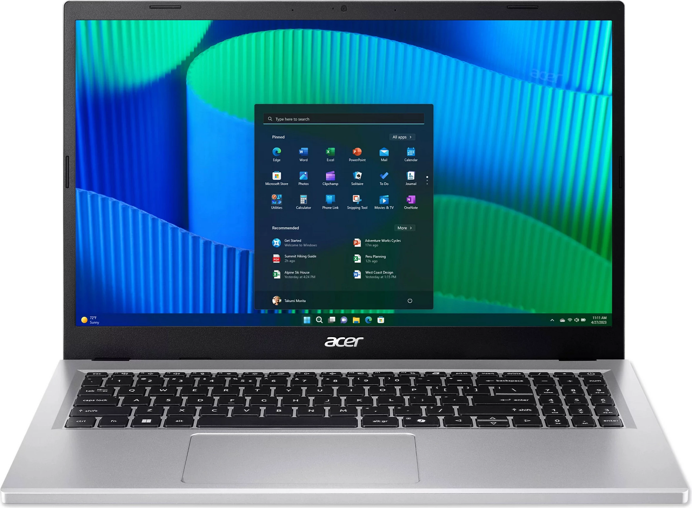 Laptop Acer Extensa EX215-57-55S2, Core 5-120U, 16GB RAM Memorje, 512GB SSD, 15.6" FHD, Windows 11 Pro, Pure Silver