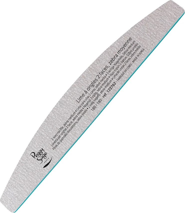 Lima për thonj Peggy Sage Double-sided Half-Moon 180/180, 1 copë