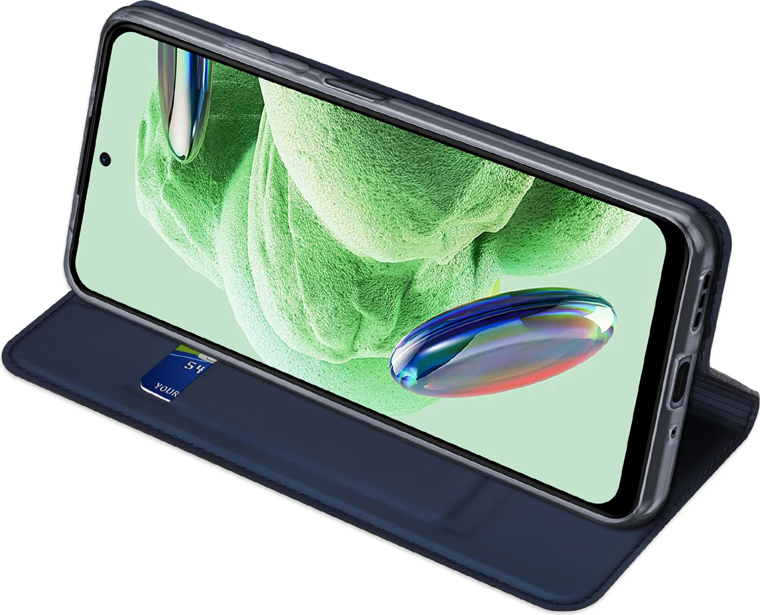 Mbështjellës Dux Ducis Skin Pro për Xiaomi Redmi Note 12 Pro+, me kapak, xhep për kartelë, funksion stand, kaltër