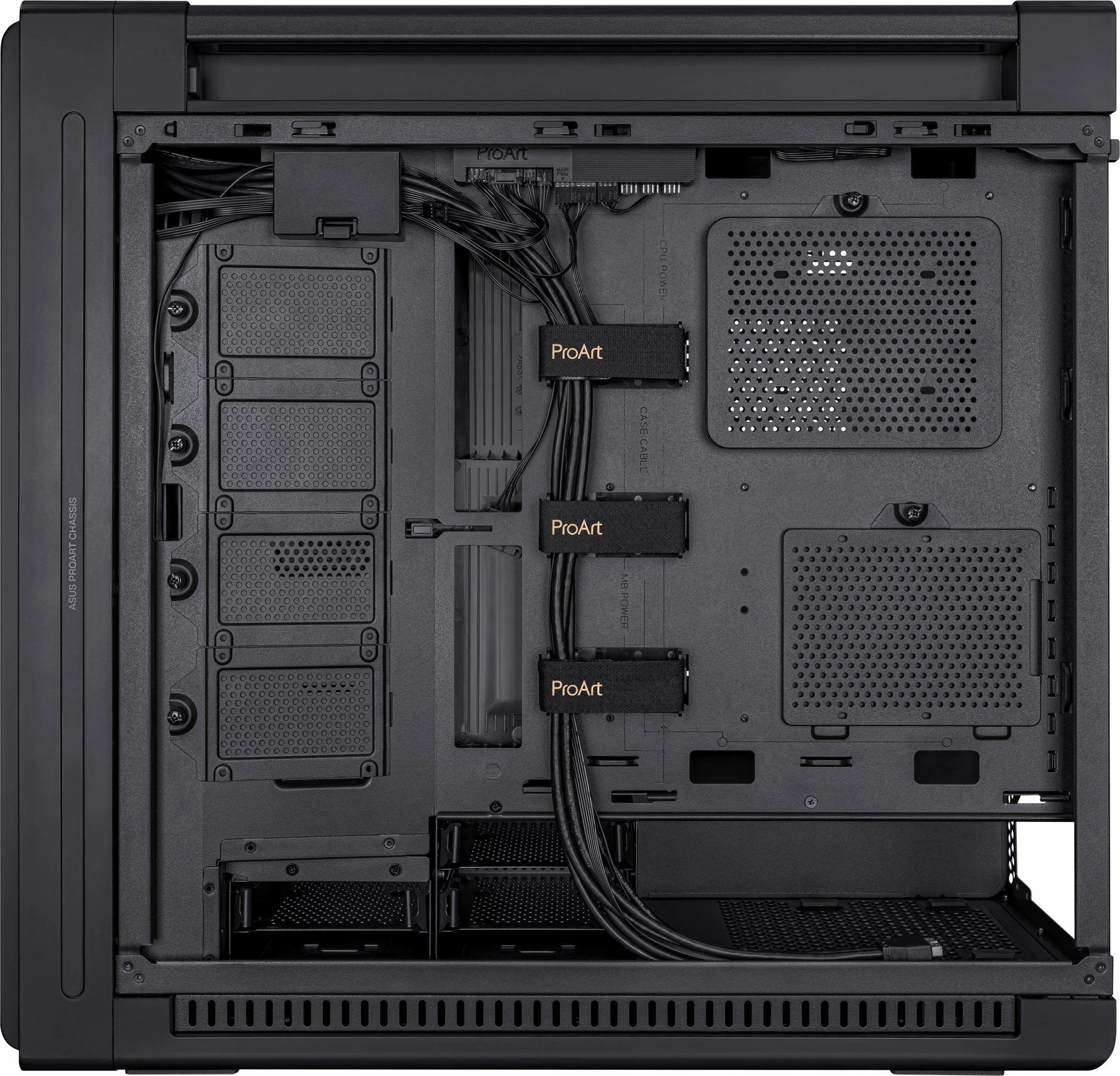 Kasë Asus ProArt PA602 (90DC00J0-B09000) midi tower ATX/eATX me 2x200mm + 1x140mm fan, USB Type-C, e zezë