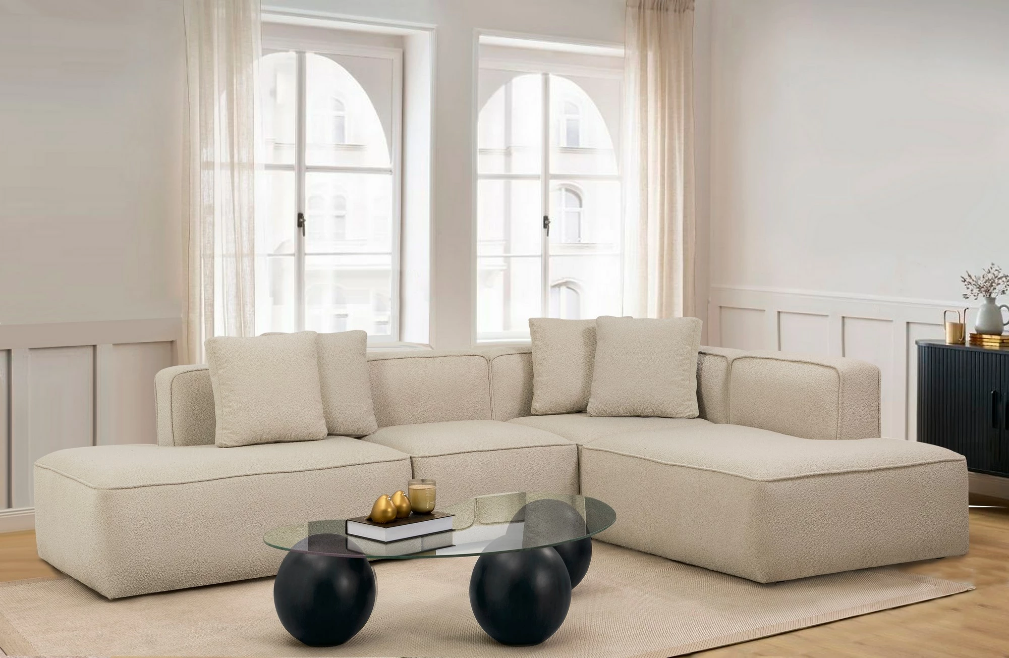 Këndare Atelier del Sofa, More S (M4-M1-M2-M3), ngjyrë kapuçino