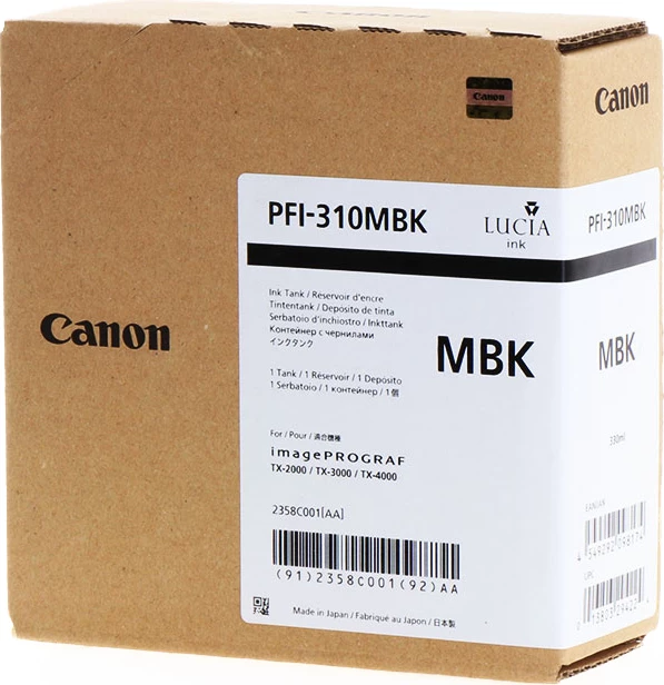 Rezervuar boje Canon PFI-310MBK (2358C001) 330 ml, e zezë mat