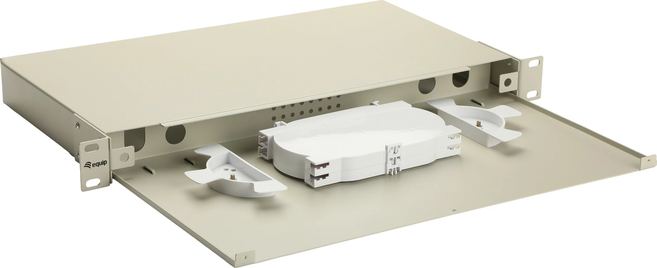 Kuti fibër optike 19" EQUIP Space-Box, 1U, pa panel, çelik, gri
