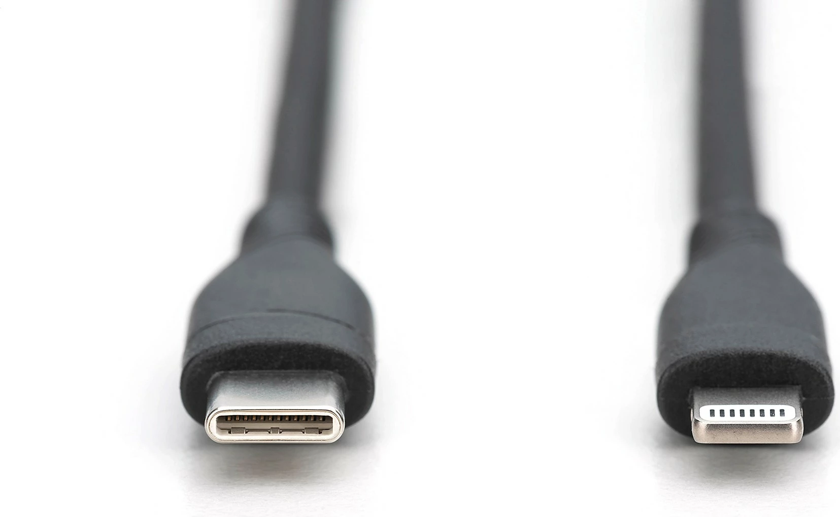 Kabëll lidhës Digitus USB-A në Lightning, 0.5m, silikon, i zi