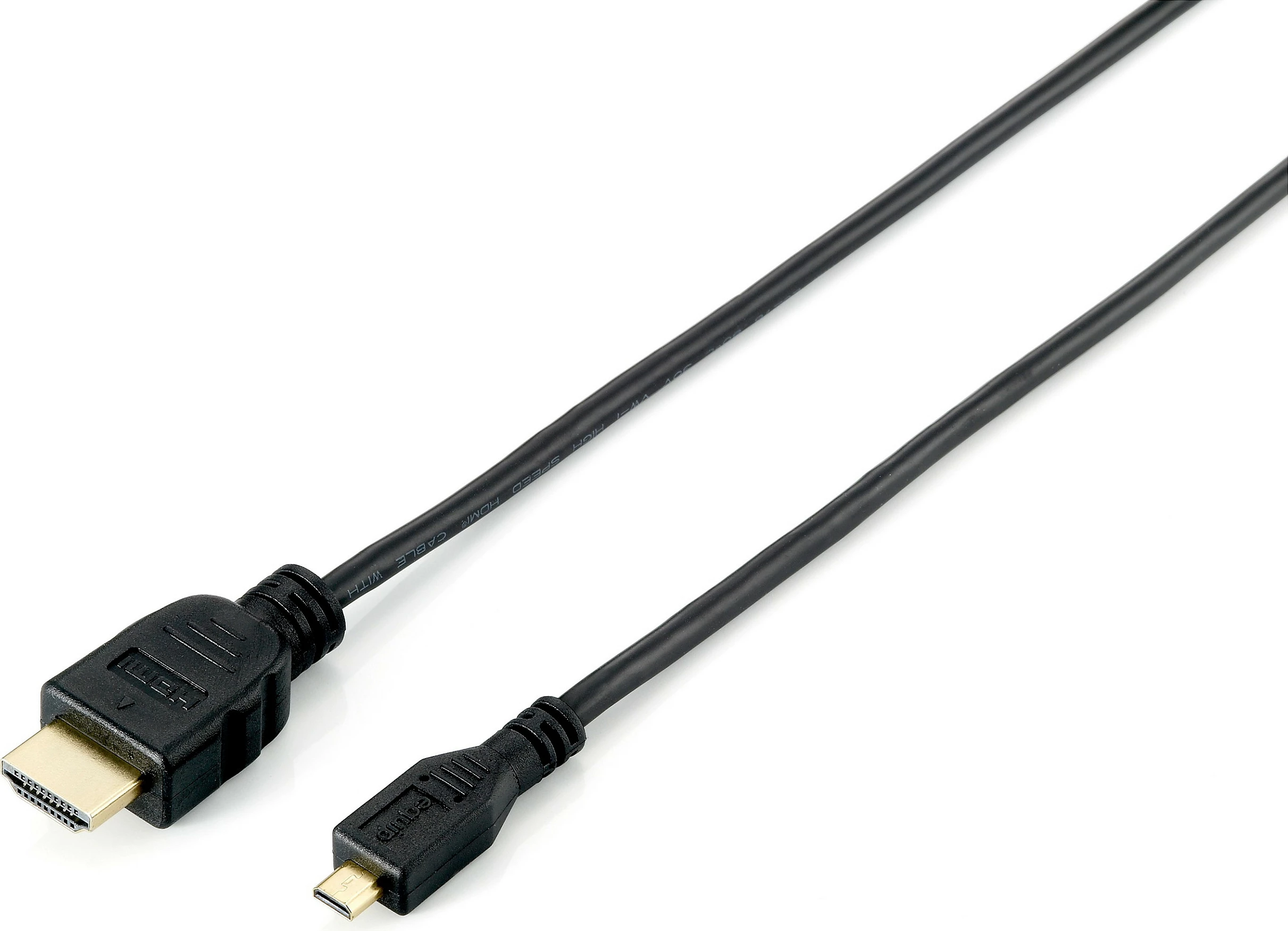 Kabllo HDMI Equip 1.4 Type-A në Micro HDMI Type-D, 1 m, 3D, 10.2 Gbit/s, e zezë