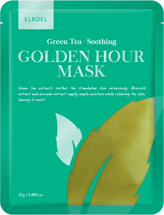 Maskë fytyre Elroel Golden Hour Mask Soothing Green Tea për femra 25g