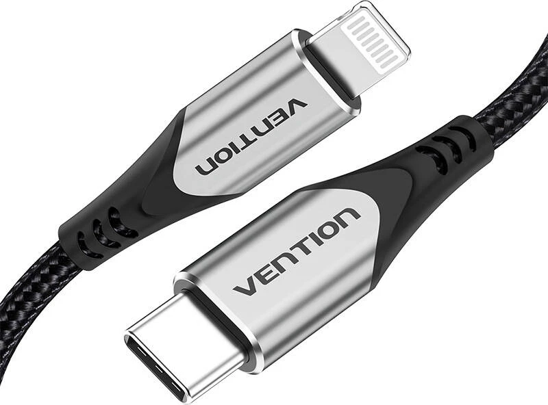 Kabllo USB-C në Lightning Vention TACHH, 2m, Gri