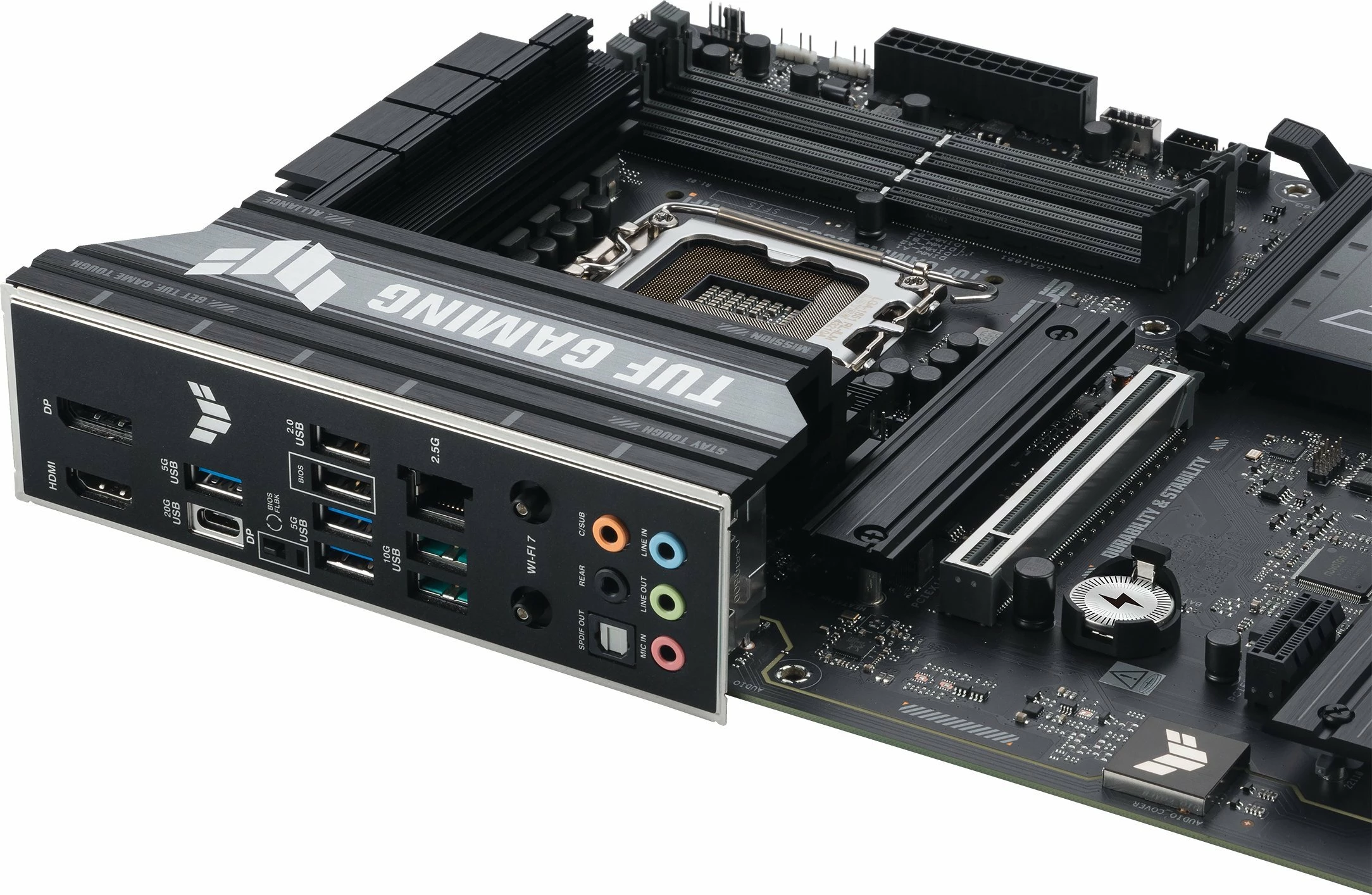 Pllakë amë Asus TUF GAMING B860-PLUS WIFI, ATX, DDR5 deri 256GB, WiFi 7, Bluetooth, 2.5GbE