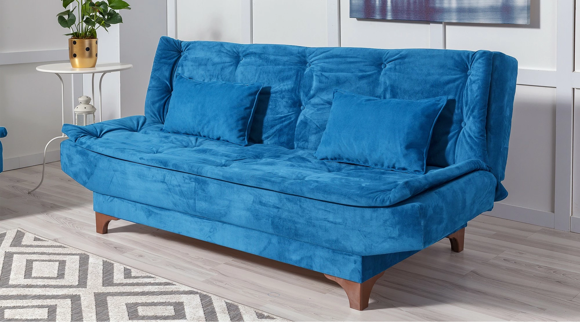 Divan-krevat 3 vendësh Atelier del Sofa, Kelebek, ngjyrë e kaltër