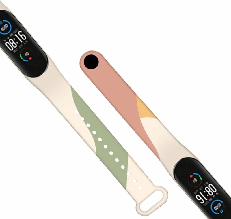 Rrip silikoni Hurtel Strap Moro për Xiaomi Mi Band 3/4, kamuflazh, bardhë/bezhë/portokalli