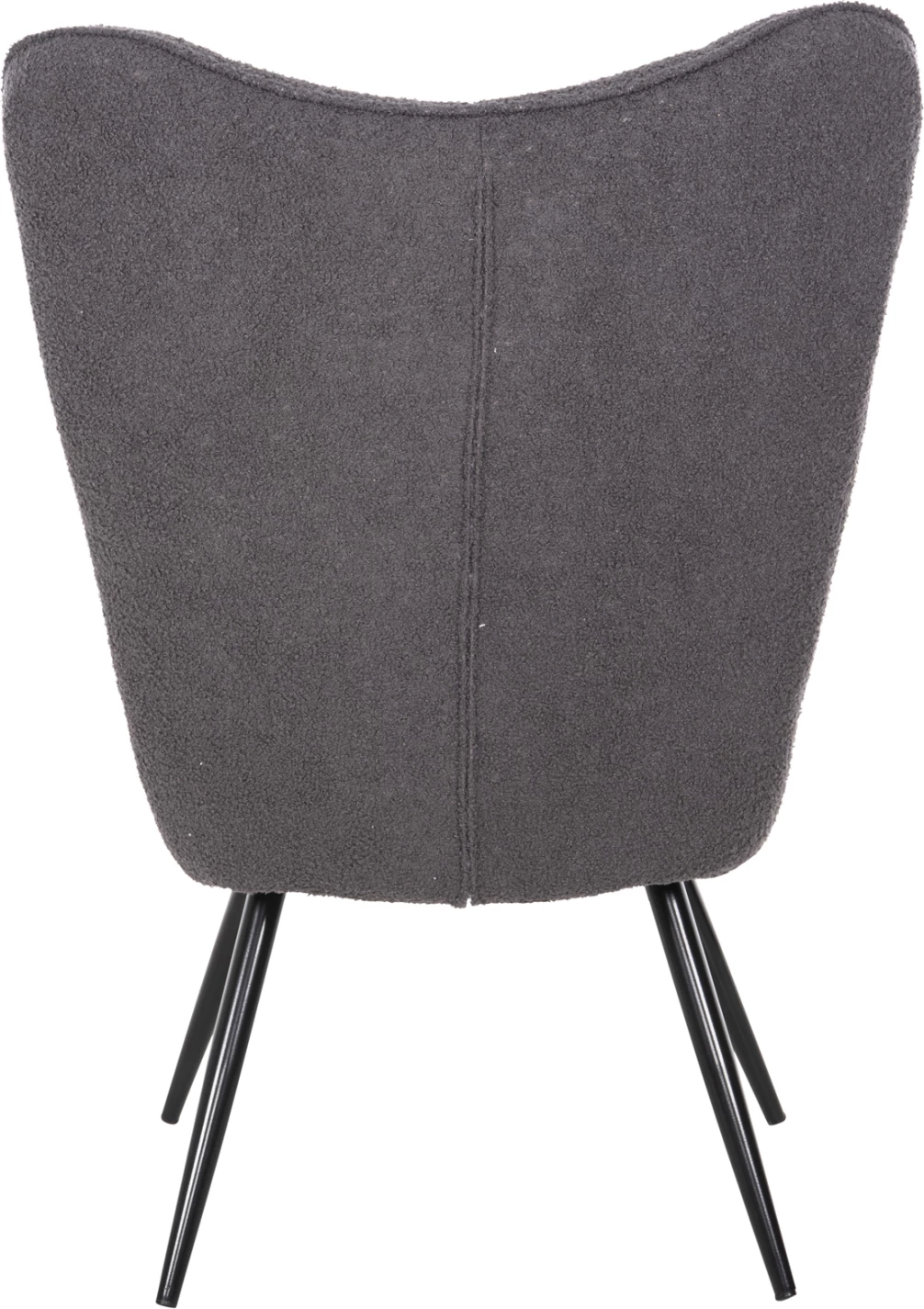 Fotelje CRAWLEY me tabure FH8918.21, pëlhurë boucle gri, këmbë metali të zeza, 70x74x105Hcm