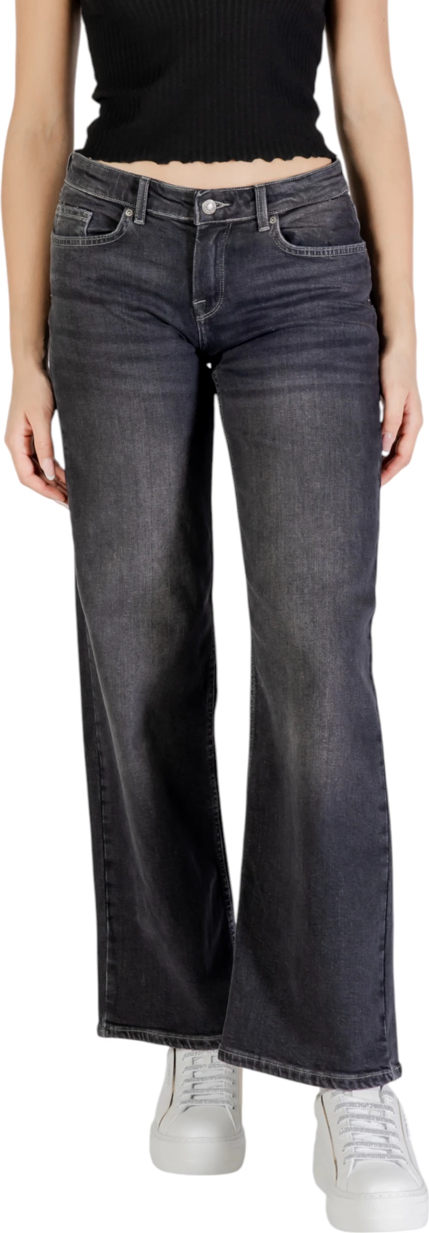 Xhinse për femra Only ONLJUDY-O LW WIDE LEG DNM TAI850, të zeza [Madhësia: M]