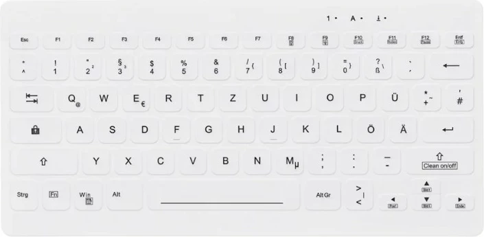 Tastierë Cherry AKTIVE KEY Hygiene Mini Ultraflat, stil notebook, e bardhë