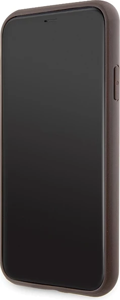 Mbështjellës Guess GUHCN61P4SNW për iPhone 11/XR, hardcase, kafe