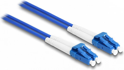Kabllo fibër optike DeLOCK LC-LC Duplex OS2, 2 m, me armaturë metalike, blu