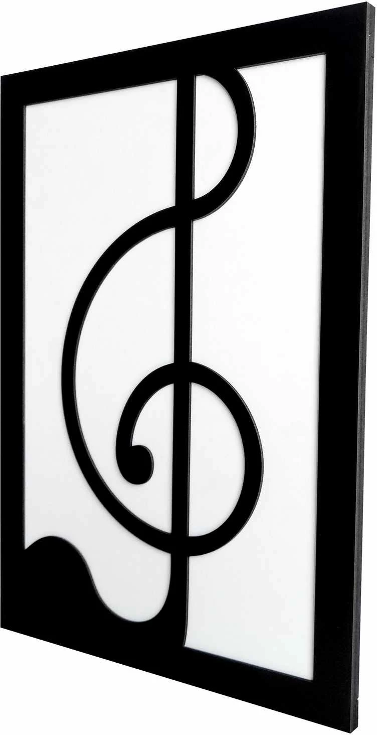 Pikturë dekorative me kornizë MDF, Wallity, Treble, e zezë dhe e bardhë