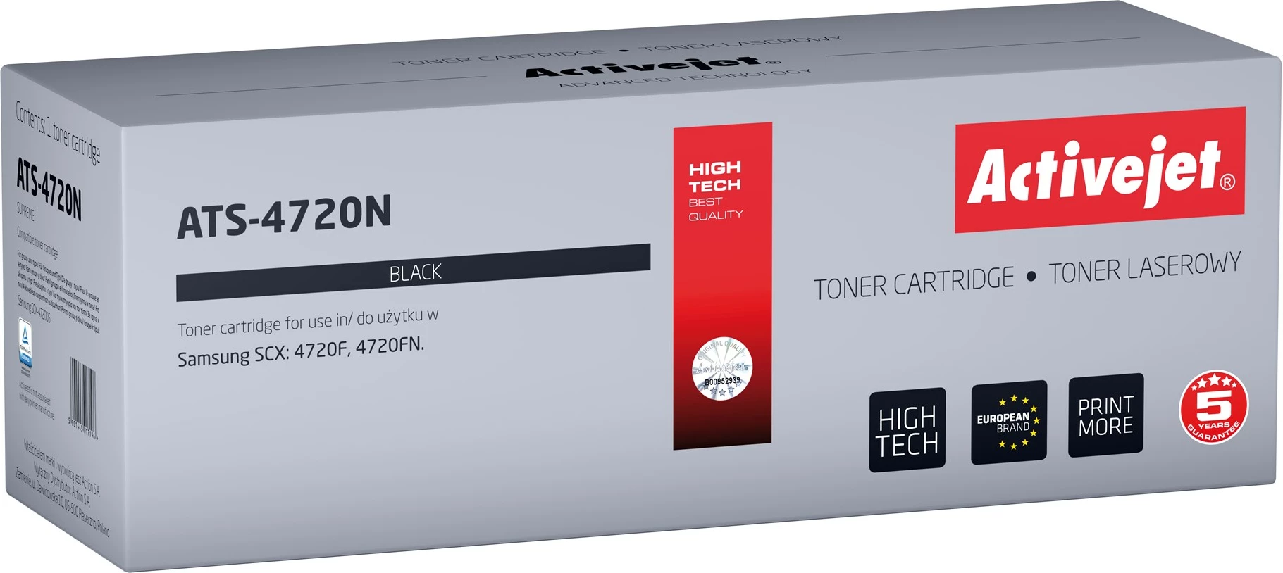 Toner zëvendësues Activejet ATS-4720N për printer Samsung, i zi
