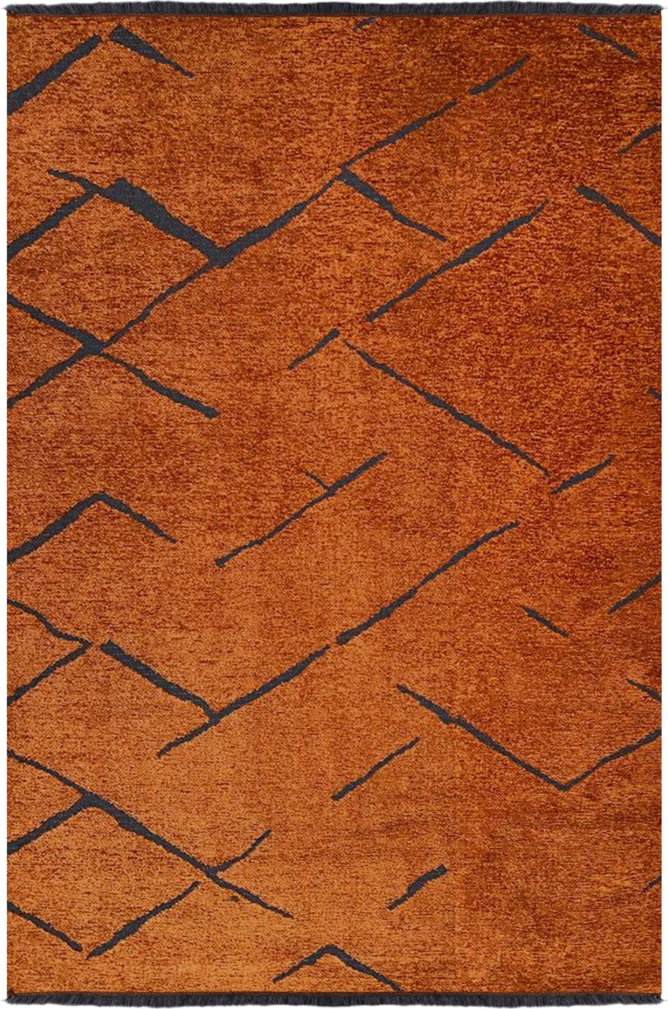 Tapet modern, ngjyrë bronzi, me vetë-fringe, FH7674.04, 160x230 cm