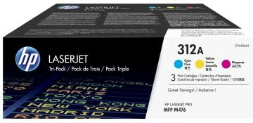 Toner HP 312A Tri-Pack (CF440AM) për HP Color LaserJet, 3 copë, Cian/Magenta/Verdhë