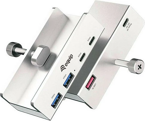 Hub USB EQUIP 128967, 4 porta (2x USB-A + 2x USB-C), USB 3.2 Gen1 5Gbps, alumini