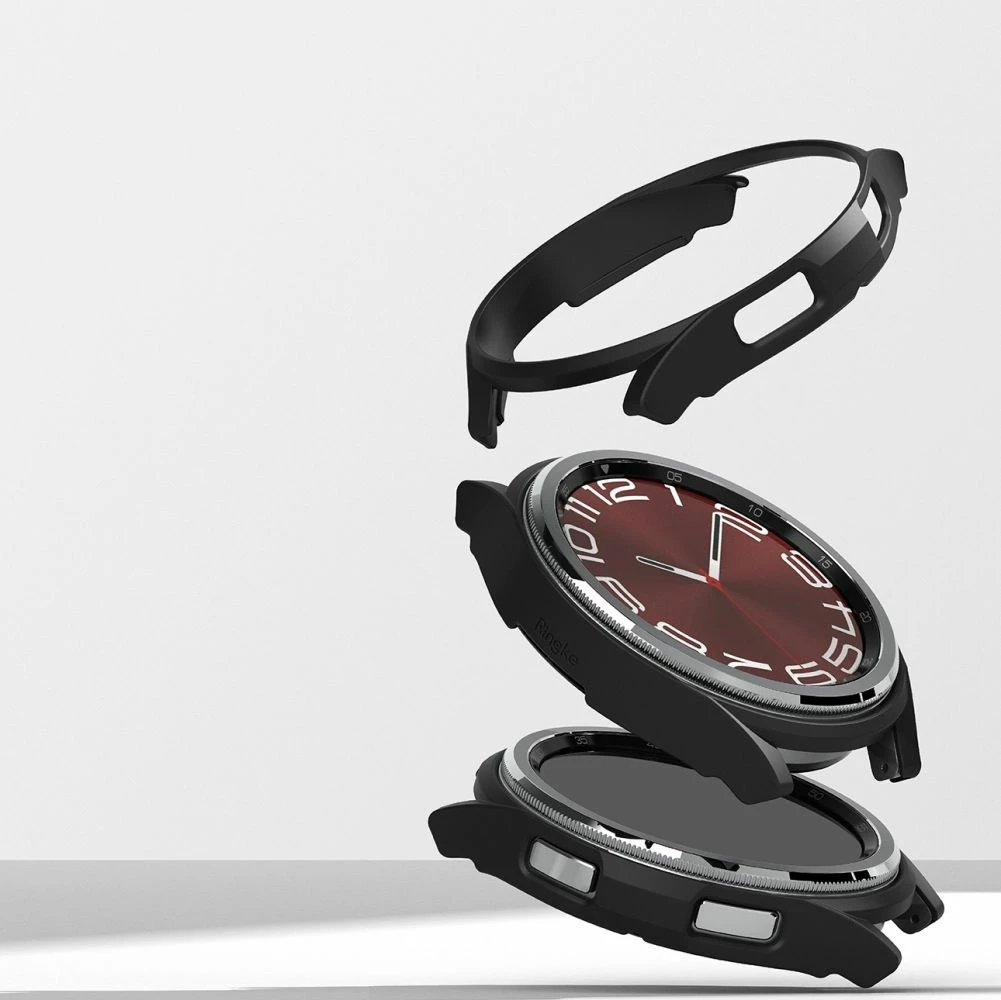 Mbështjellës Ringke Slim për Samsung Galaxy Watch 6 Classic 43mm, 2 copë, i zi dhe transparent