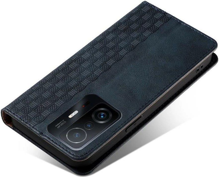 Mbështjellës Hurtel Magnet Strap Case për Samsung Galaxy A12 5G, me portofol dhe litar dore, Kaltër