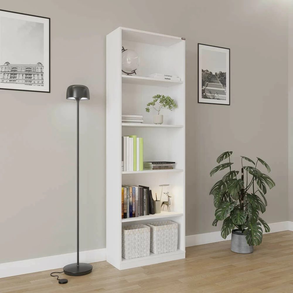 Raft librash Hanah Home, Ktp-350-Bb-1, i bardhë, 64x182x26 cm